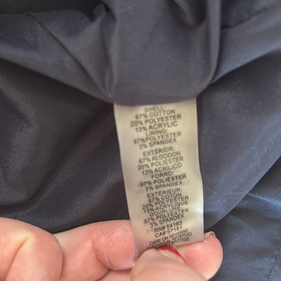 Karl Lagerfeld Blue White Tweed Marled Fringe Detail Pencil Skirt Sz 8 - Picture 7 of 8